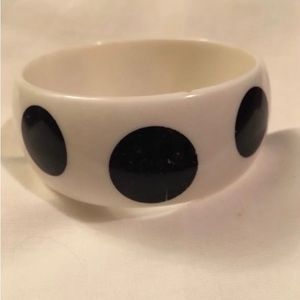Vintage lucite polka dot bangle!
